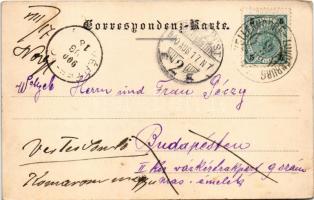 1900 Novosedly na Morave, Neusiedl; Volksschule, Bahnhof, Restauration / school, railway station, ra...