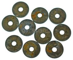 1940-1950 k. "Telefon automata / 1124" Fe telefonérme (tantusz) (21mm, 10db) T:VF rozsdafoltok