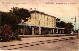 1919 Királyhida, Bruckújfalu Tábor, Brucker Lager, Bruckneudorf; Ung. Staatsbahnhof / vasútállomás / railway station (EK)