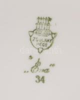 Zsolnay "Éva" virágmintás peremű 62 részes szervírozó készlet, közte nemesi monogrammal dí...