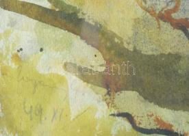 Olvashatatlan jelzéssel: Sétálók. Akvarell, papír. Dekoratív, üvegezett, sérült fakeretben. 38x28 cm