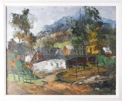 Huszti (Huszthy) Árpád (1933-): Kárpátalján. Olaj, vászon. Jelzett. 49x61 cm. Fakeretben