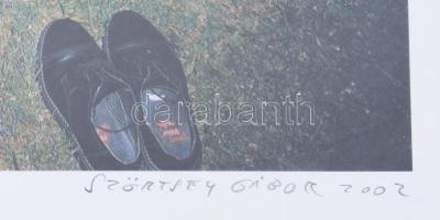 Szörtsey Gábor (1951-2004): Szárnyak nélkül, 2002. Ofszet, papír, jelzett, 8/15 számozással. 26x35 c...