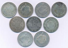 1830-1848. Kilenc darabos magyar és osztrák krajcár tétel, mindegyik 20kr névérték és különféle évjárat vagy verdejel, benne: 1830B, 1833B, 1835E, 1835B, 1839B, 1842B, 1845B, 1846B, 1848B T:XF-VF patina, karc