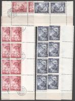 1952 Rákosi Mátyás 60f + 2Ft 10-10 db bélyeg összefüggésekben, alsó üres mezőkkel