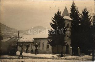 Orsova, evangélikus templom télen / Lutheran church in winter. photo (vágott / cut)