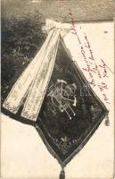 1910 Kula, A kulai önkéntes tűzoltó egylet 30 éves fennállásának emlékére 1877-1907 / 30th anniversary of the Kula Volunteer Fire Department, flag. photo (fl)