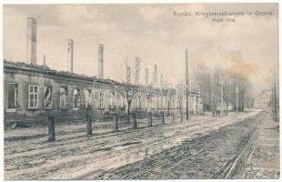 Orsova, Rumän. Kriegszerstörungen, Hotel Hille / Első világháborús román pusztítás a városban, szálloda. Hutterer G. kiadása / WWI K.u.K. military, Romanian destruction in the town, hotel (ázott / wet damage)