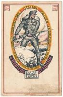 1917 6. Gebirgs Brigade. K.u.K. Inf. Bataillon 6.38.42.50.81. Athenaeum Rt. / WWI K.u.K. Austro-Hungarian Mountain Brigades military art postcard s: Imre Gábor + "K.u.k. Feldpostamt 396" (r)