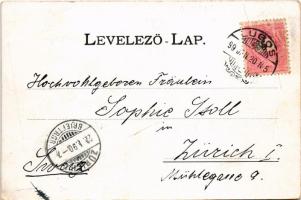 1899 Lugos, Lugoj; Magyar Casino, honvéd laktanya. Auspitz Adolf kiadása / Ungarisches Casino, Honvé...