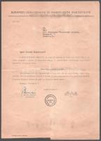 1943 Bp., a Budapesti Szállodások és Vendéglősök Ipartestülete által kiállított irat üzlet besorolásáról