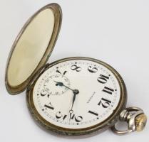 Eterna ezüst (Ag) tokos zsebóra, működik, de másodperc mutatója hiányzik, d: 5 cm