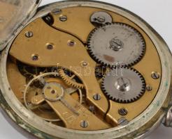 Eterna ezüst (Ag) tokos zsebóra, működik, de másodperc mutatója hiányzik, d: 5 cm