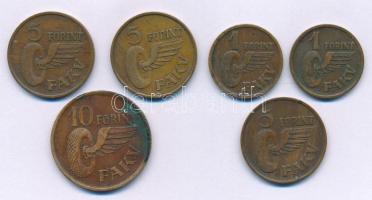 1949-1950 k. Budapest 1Ft bronz (2x) + 5Ft bronz (3x) + 10Ft bronz "FAKV / Fővárosi Autóbusz Kö...