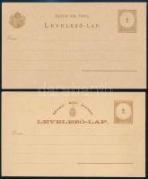 1876-1880 2 db használatlan 2kr levelezőlap