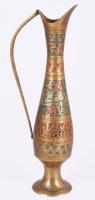 Zománcmintás réz váza, m: 26 cm