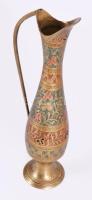 Zománcmintás réz váza, m: 26 cm