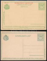 1900 5f normál és 5f válaszos használatlan levelezőlap