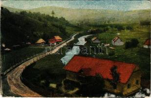 Kőrösmező, Körösmező, Jaszinya, Jasina, Yasinia (Máramaros); Bíróvölgy, Állami iskola / school (ragasztónyom / glue marks)