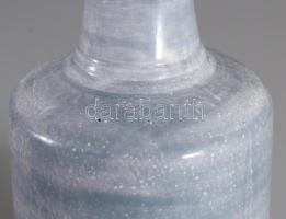 Jelzett iparművész kerámia váza. Kézzel festett, belül is mázas, alján apró lepattanással 36 cm