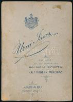 cca 1910 Vasutas tiszt és felesége portréja, kabinetfotó Urai János aradi műterméből, kissé viseltes...