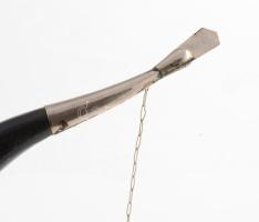 Díszkürt, fém szerelékkel, h: 33 cm