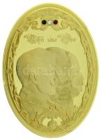 2015. "Dreikaiserjahr 1888 - Nihil sine Deo / 1871-1918 Die Kaiser des Deutschen Reichs" kétoldalas aranyozott bronz plakett, Swarowski kristály berakással, kapszulában, tanúsítvánnyal, "05639" sorszámmal (85x62mm) T:PP
