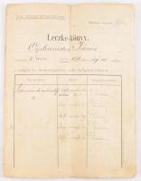 cca 1894-1899 Orphanidesz János (1876-1939) gépészmérnök műegyetemi leckekönyve, benne számos aláírással, közte: Tötöttsy Béla, Ilosvay Lajos, Schuller Alajos, Rados Gusztáv, Réthy Mór, Withmann Ferenc, Pecz Samu, Wartha Vince, Czakó Adolf, Asbóth Emil, Rejtő Sándor és mások aláírásaival, valamint Dr. Entz Géza és K. Lipthay Sándor rektorok, valamint Asbóth [Emil] dékán (?) aláírásaival, pecsétekkel, okmánybélyegekkel, hajtott.