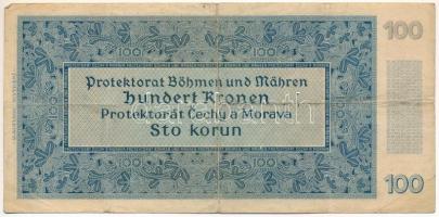 Német Harmadik Birodalom / Cseh-Morva Protektorátus 1940. 100K II. kiadás, "S. 22B 097571"...