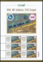 2025 XVIII. IBK Találkozó Szeged 6 db bélyeget tartalmazó megszemélyesített kisív
