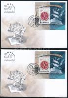 2025 150 éves a Magyar Ügyvédi Kamarák vágott és fogazott blokk azonos sorszámmal 2 db FDC-n