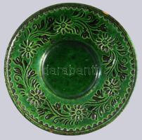 Kis Zoltán Hódmezővásárhely 6 darab csésze alátéttel, jelzett, kis kopással, d: 10 cm