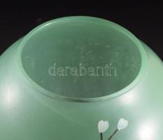 Parádi zománcfestett üvegváza, jelzés nélkül, hibátlan, m: 30 cm