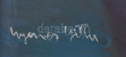 Gyenes Gitta (1888-1960): Lány őzikékkel. Tempera, karton, jelzett. Üvegezett, dekoratív fakeretben....