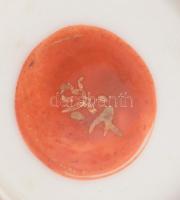 Antik japán kézzel festett csésze alátéttel, jelzett, d: 12,5 cm
