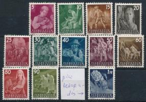Liechtenstein 1951 Mi 289-300 (Mi EUR 180,-) (1Fr betapadás / gum disturbance)
