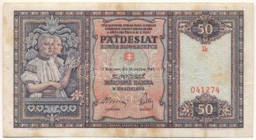 Szlovákia 1940. 50K "Ik 041274" T:F fo. Slovakia 1940. 50 Korun "Ik 041274" C:F spotted Krause 9.a