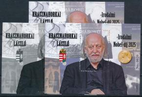 2025 Krasznahorkai László irodalmi Nobel-díj emlékív 3 db-os garnitúra azonos (No 0020) sorszámmal