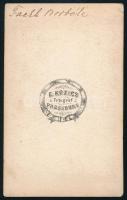 cca 1860-1870 Fackh Borbála bárónő portréja, keményhátú fotó Kozics Ede pozsonyi műterméből, 10,5×6,...