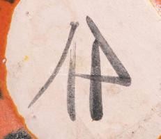 2 db tófej kerámia váza. Kézzel festett, jelzett, hibátlan 13 cm