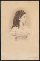 cca 1860-1870 Fackh Gedőné Pöltenberg Helén portréja, keményhátú fotó Borsos és Doctor pesti műterméből, 16,5×10,5 cm