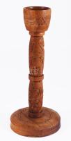Faragott fa gyertyatartó, jelzett 27 cm