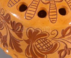 Hódmezővásárhelyi kerámia váza. Kézzel festett, jelzett, hibátlan 16 cm