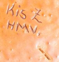 Hódmezővásárhelyi kerámia váza. Kézzel festett, jelzett, hibátlan 16 cm