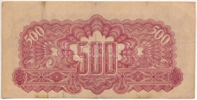 Csehszlovákia 1944. 500K "AC 633392" hátoldalon elcsúszott nyomat T:VG
Czechoslovakia 194...
