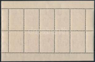 1949 Nagyon jó minőségű Puskin 10-es kisív végigfutó fogazással (100.000) / Mi 1039 sheet of 10