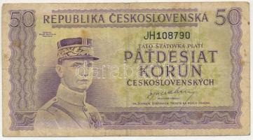 Csehszlovákia 1945. 50K T:F fo. Czechoslovakia 1945. 50 Korun C:F spotted Krause P#62
