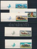 1968 Hortobágy vágott sor bal oldali szelvénnyel (120.000) / Mi 2423-2431 imperforated set with tabs...