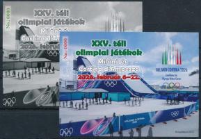 2025 XXV. Téli olimpiai játékok 2026 Milánó és Cortina d'Ampezzo emlékív pár azonos (No 0000) sorszámmal