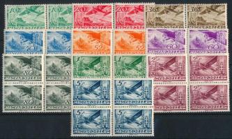 1936 Repülő (III.) sor 4-es tömbökben (60.000) / Mi 528-537 blocks of 4
